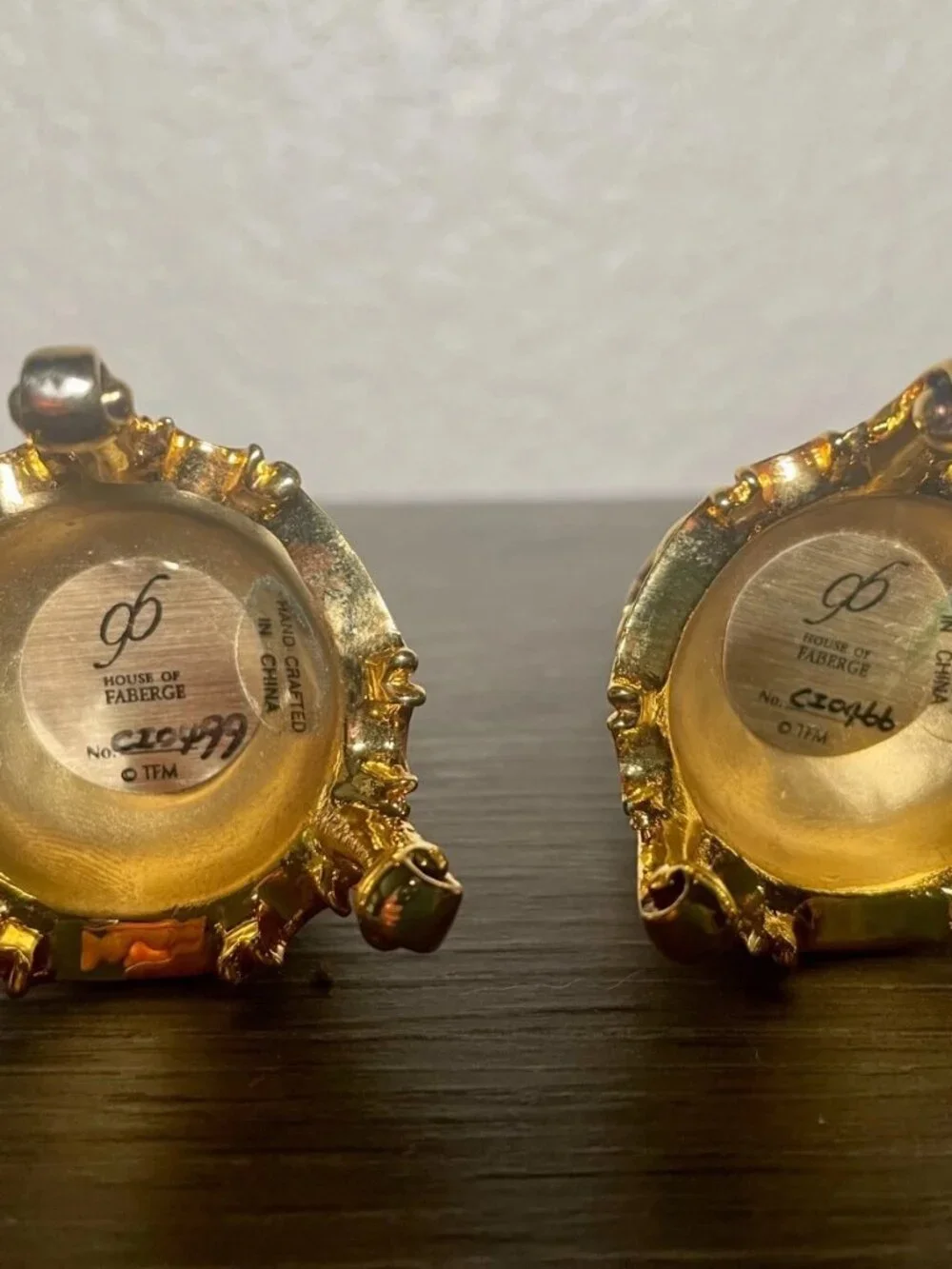 House of Faberge 2x2 Pair of Gold Decorative Stands Set of 2
